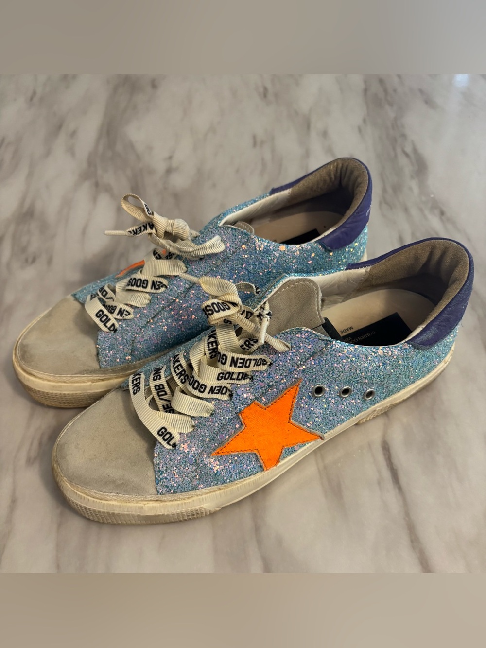 Golden Goose Blue -LT may orange sneakers